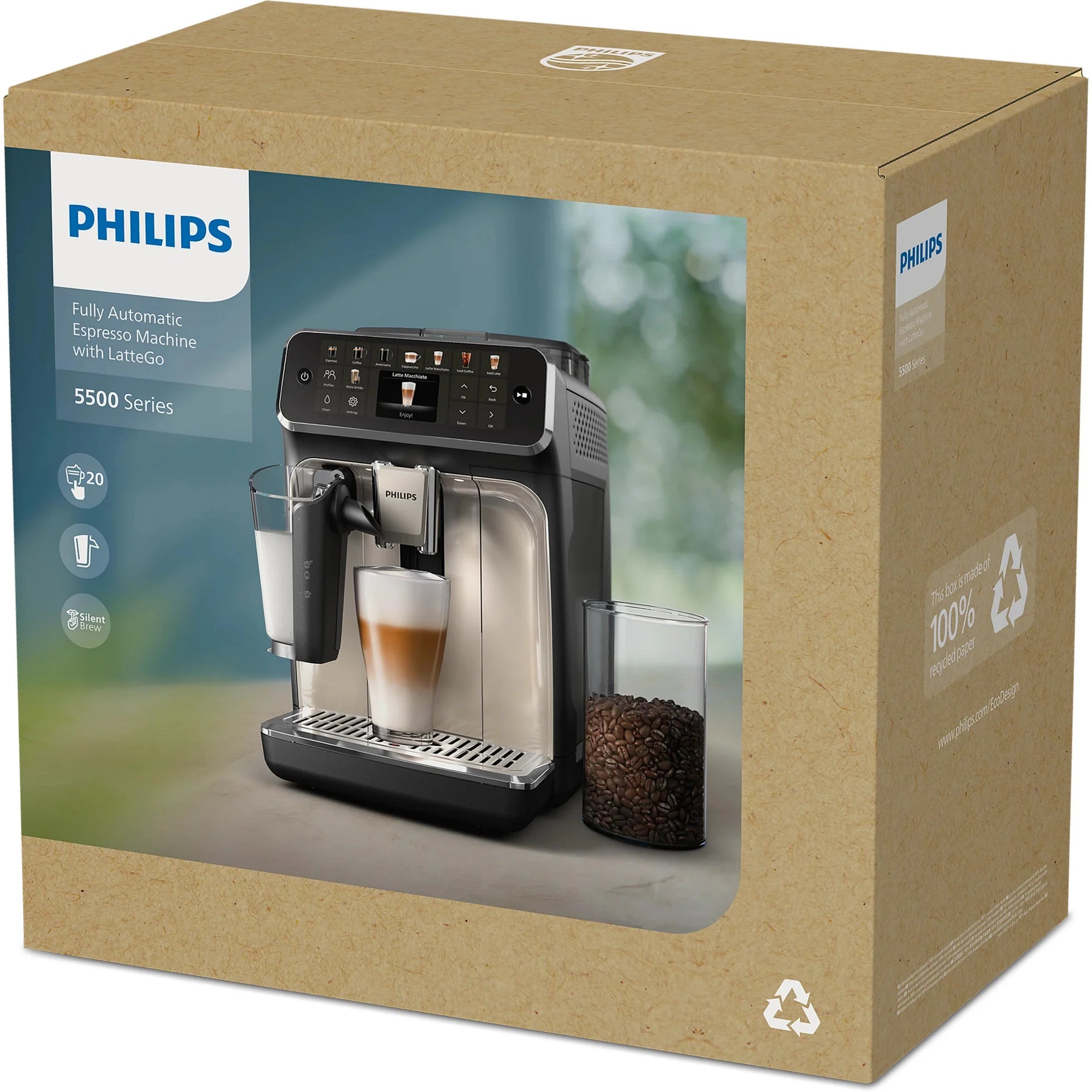 Philips EP5547/90 Serie 5500 LatteGo – Kaffeevollautomat 19 Getränke